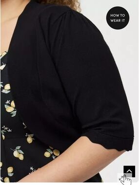 Torrid Black Cropped Open-Front Bolero